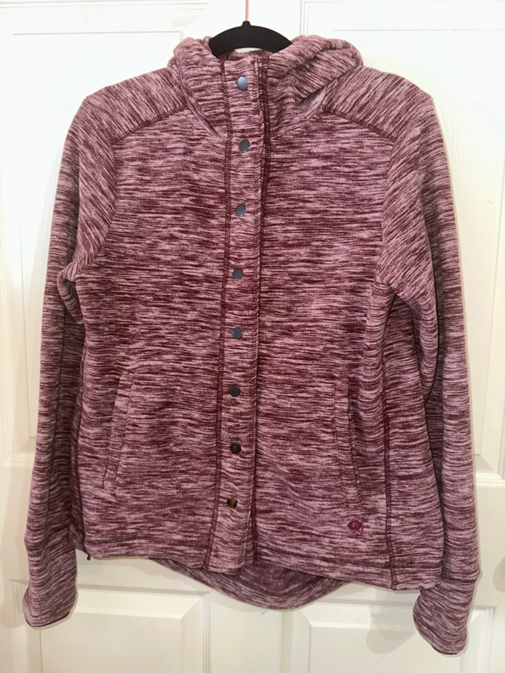 Mountain Hardwear Marled Wine/Purple Hooded Snap-Front Jacket S outdoor